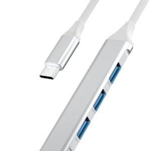 4 in 1 USB C Hub, Type C to 4 USB A Port Hub with 1 USB 3.0 and 3 USB 2.0 Ports, Up to 5Gbps Data Transfer, Compact Aluminum Shell, Portable USB Hub for Laptop, PC, Tablet & Smartphone