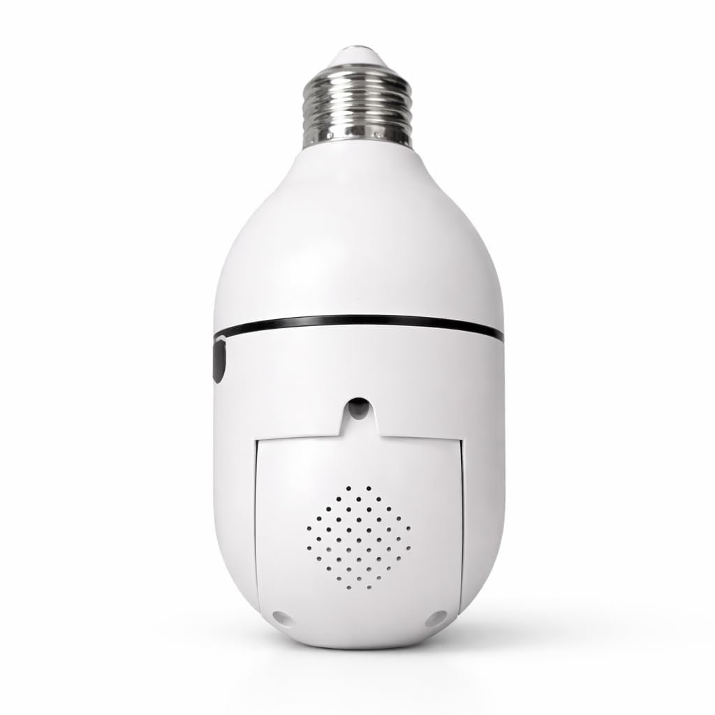 V380/V360 WiFi Smart Bulb Camera 360° HD Wireless CCTV Security Camera with Night Vision, Motion Detection, 2-Way Audio, E27 Bulb Fitting, Remote Viewing via V380/V360 Pro App