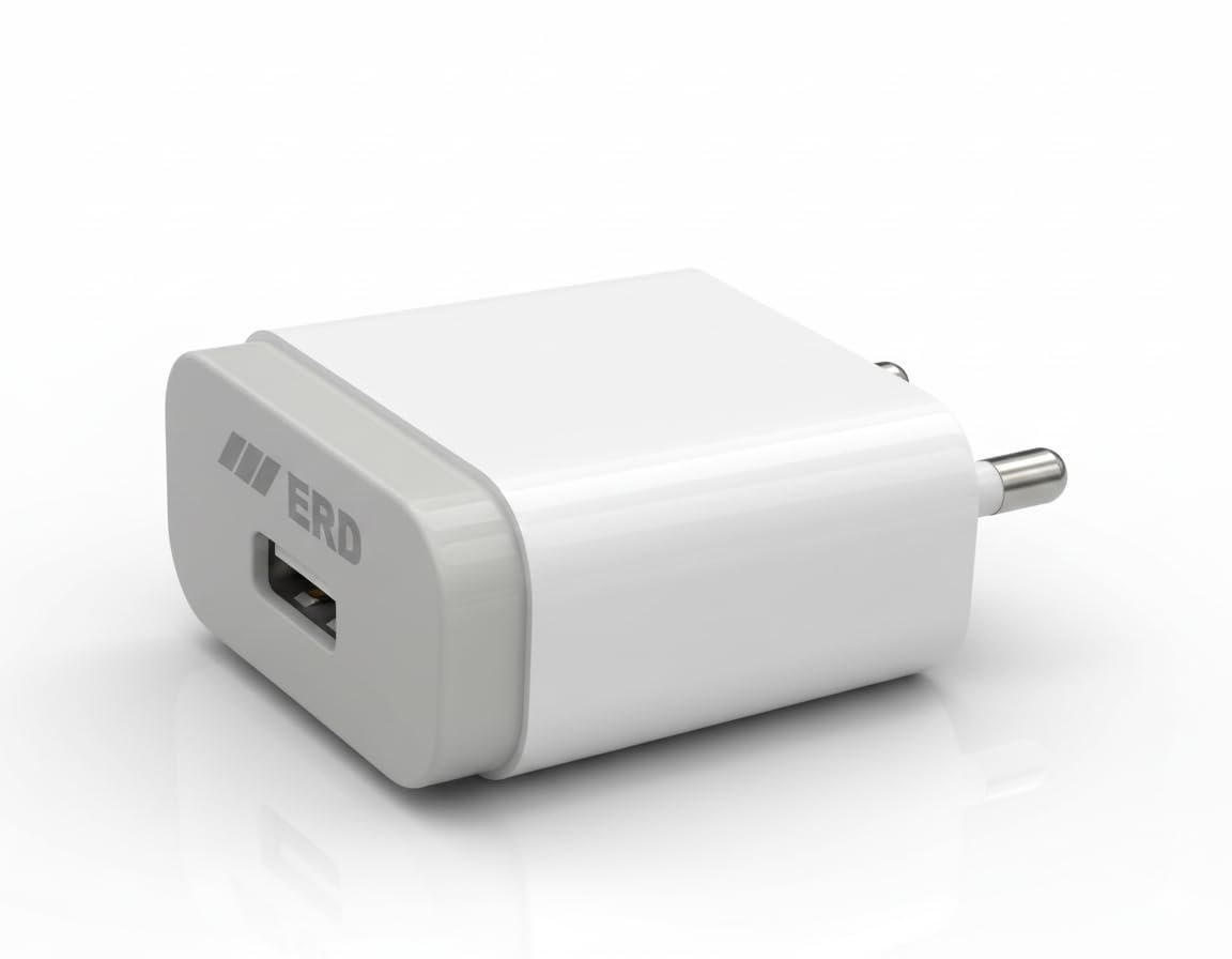 5W Quick Charge 1 Amp Wall Charger for Mobile with Detachable USB Cable, White, Cable Included