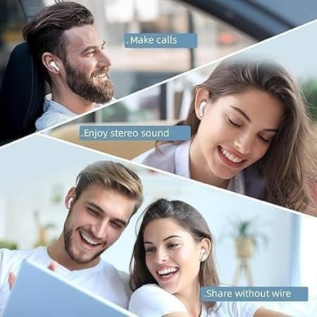 Wireless Earbuds Bluetooth 5.1 TWS Earphones Full Touch Control Headphones Built-in Microphone Immersive Sound Quality Ensure Fast Stable & Connection Smart LED Headset Sports Bud (Black)
