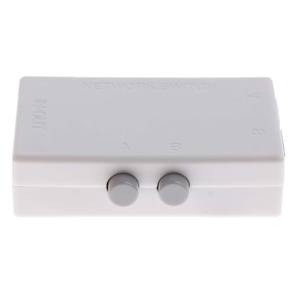 Generic 2Port Button Network Switch Splitter Hub 2-In 1-Out or 1-In 2-Out 100M/10M
