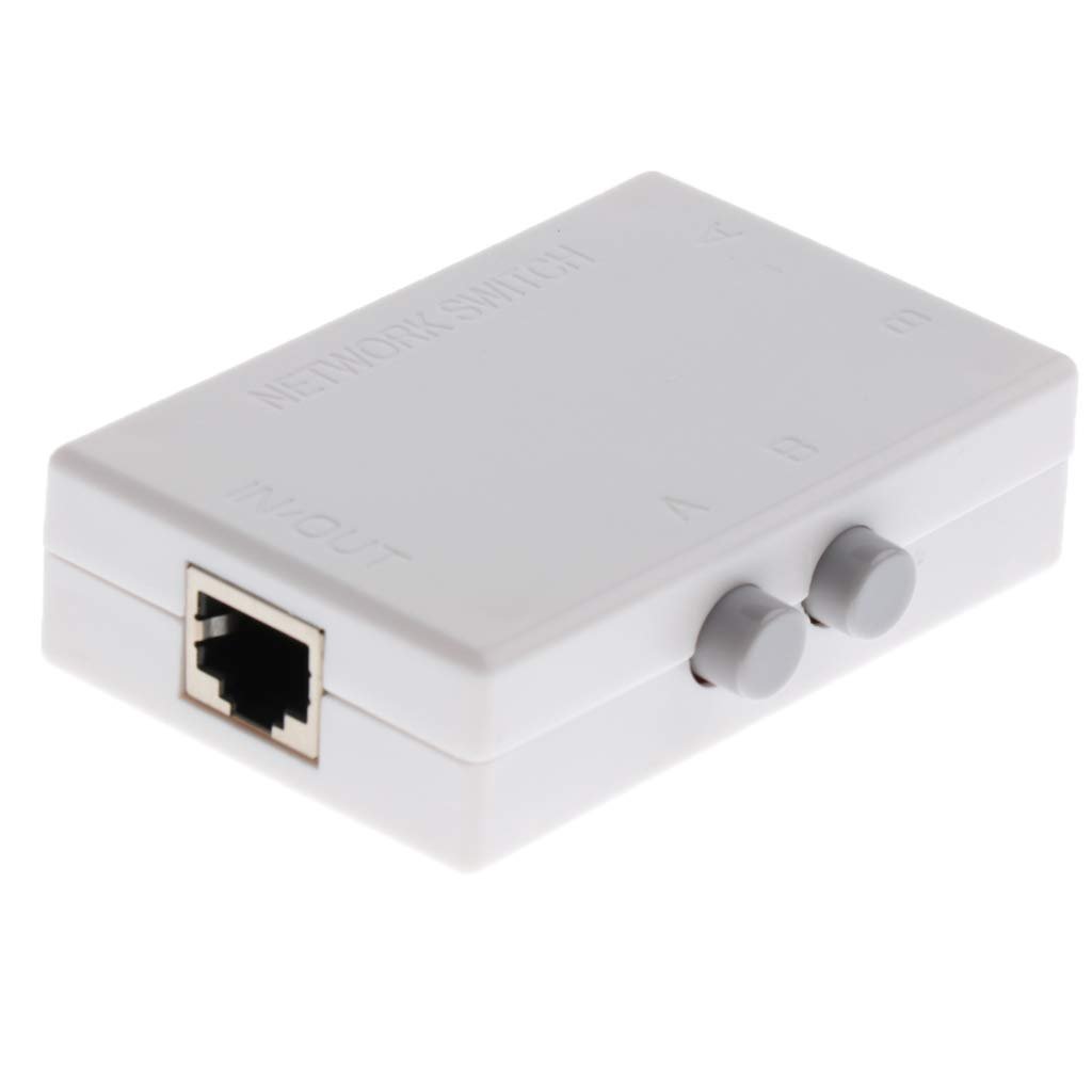 Generic 2Port Button Network Switch Splitter Hub 2-In 1-Out or 1-In 2-Out 100M/10M