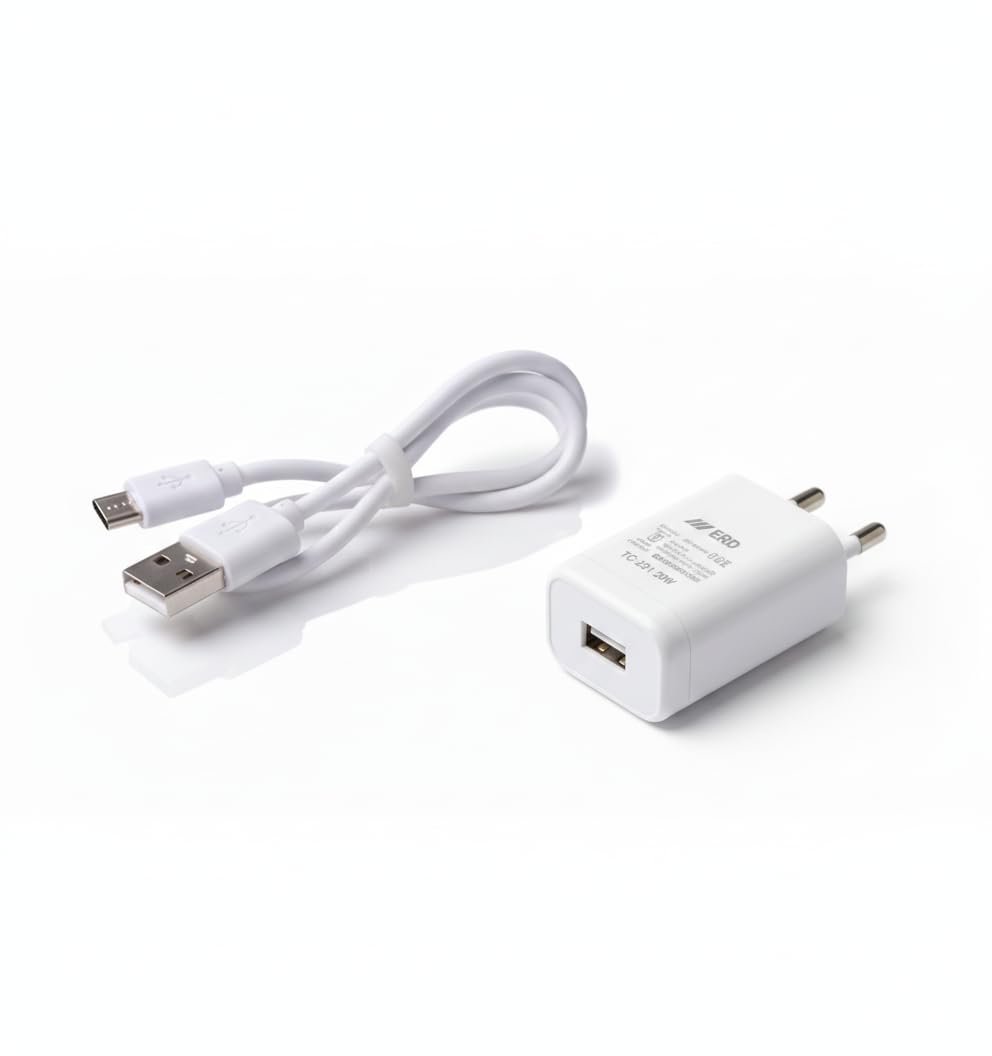 5W Quick Charge 1 Amp Wall Charger for Mobile with Detachable USB Cable, White, Cable Included