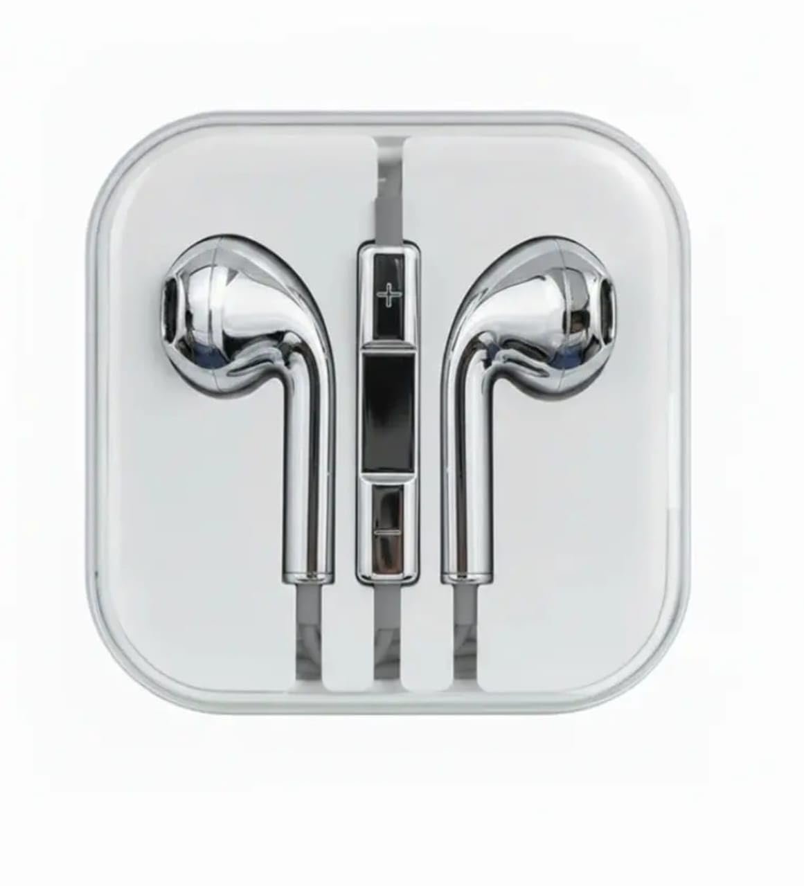 Type C Wired Earphones MFi Certified | Support All Android and Apple iPhone Series, Built-in Mic and Remote | Electoplated Silver Chrome Wired Headphones Earbuds