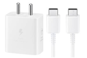 Original 25W PD Fast Charging USB-C Charger Compatible with Samsung Galaxy A17 5G, A56 5G, M56, Z Trifold – High-Speed Wall Charger (New Model) (White)