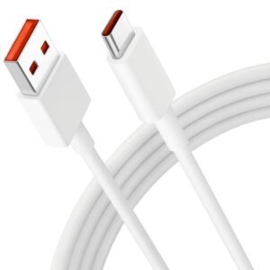 Mi Usb To Type C 120W Hypercharge Cable, 6A Fast Charging Cable With Up To 480 Mbps High-Speed Data Transfer & Sync Cord Compatible With All Xiaomi Smartphones And Devices, White (1 Meter)