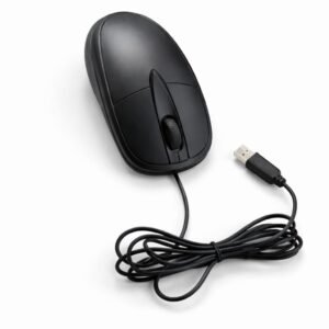 Wired USB Optical Mouse, Black, Ergonomic Design, Plug & Play, Compatible with Laptop & Desktop