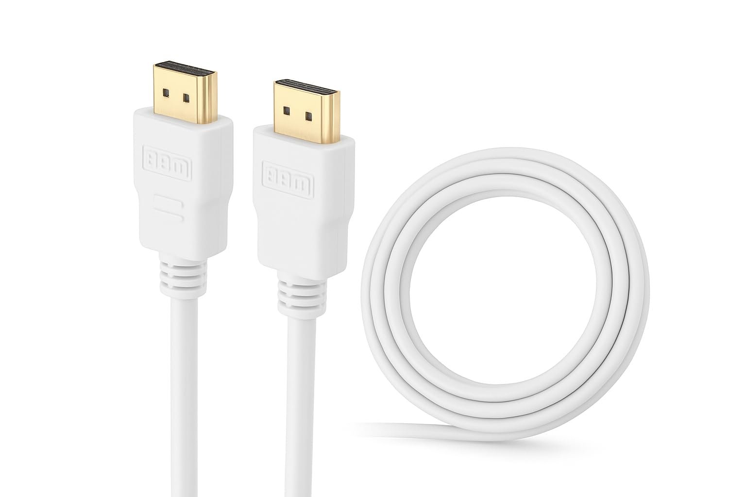 High-Speed HDMI Cable 1 Meter (White), 18 Gbps, 4K UHD, Full HD, Audio Return, Gold-Plated Connectors, Durable PVC Jacket, Compatible with TV, Monitor, Laptop, Gaming Console, Projector
