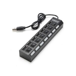 Generic 7-Port USB Hub with ON/OFF Switch, Black (7 Port USB Hub)