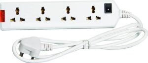 A-ONE ELECTRICALS 6A 4 Way Extension Board (max Rating 1440W)- Wirelength 1.5 mtrs. (White, Pack of 4)