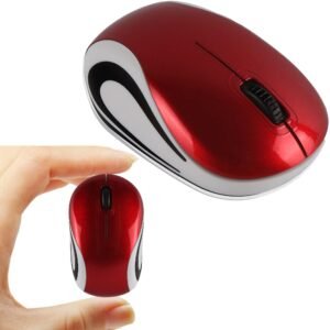 Mini Wireless Mouse, Small Kids Optical Mouse for Home、School, Ultra Portable Travel Mice Cordless with USB Receiver, 1000DPI, 3 Buttons, for Desktop/Laptop/Windows/iOS/Android (Red)
