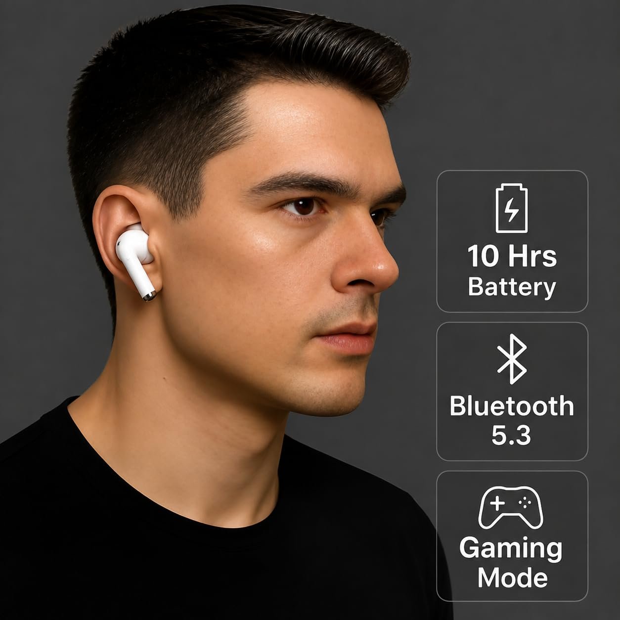 Wireless Earbuds TWS Bluetooth in-Ear Headphones, White