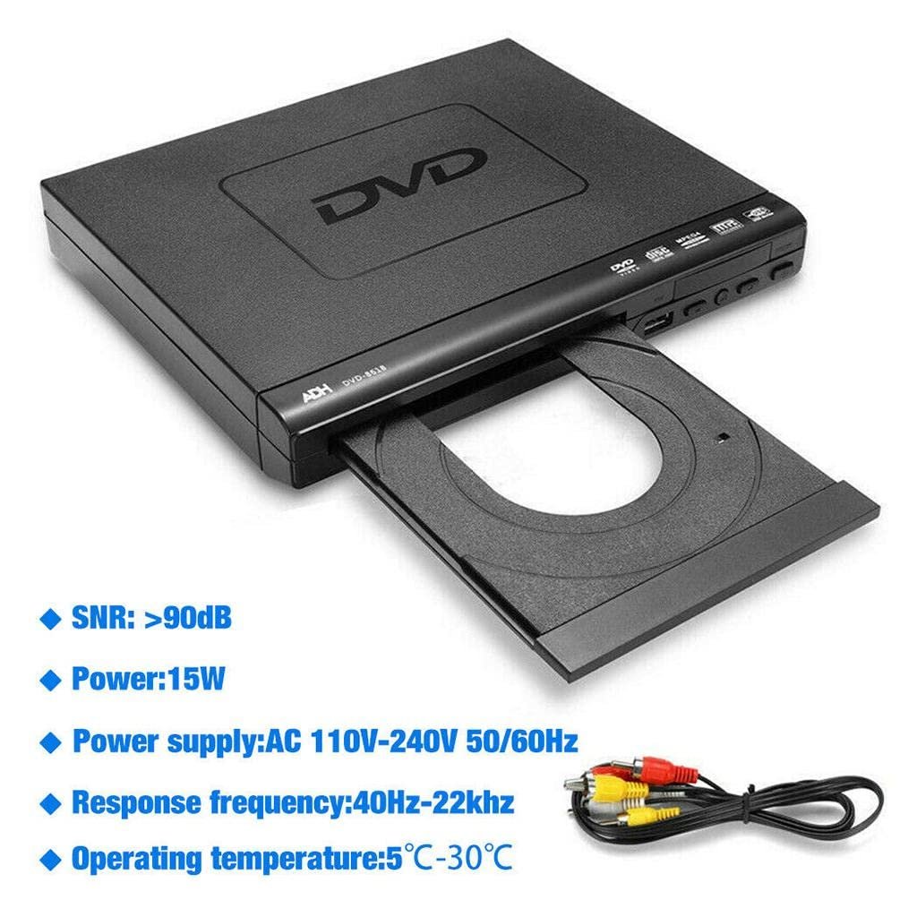 Winti HD DVD Player with HDMI AV Output, USB Playback, CD VCD Music Disc Support, Upscaling Video, 1 Inch Screen, Remote Control, Multi-Format Disc Player for Home Use