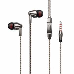 Wired in-Ear Earphones with Mic, 10mm Dynamic Driver, Deep Bass Stereo Sound, 3.5mm Audio Jack, Nylon Braided Cable, Noise Isolating Earbuds for Smartphones, Laptop & Tablet