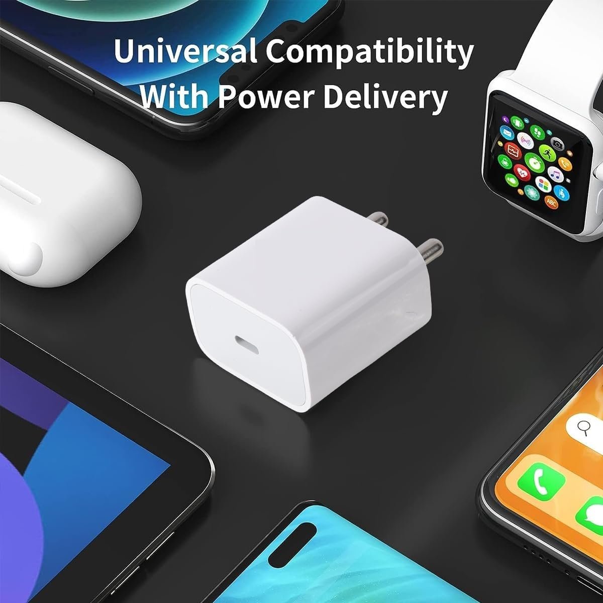 Punnkk 20W PD Fast Charger Adapter with 1 Meter Type-C to C Cable, Compatible with iPhone 16, 16 Plus, 16 Pro, 16 Pro Max, 15, 15 Plus, 15 Pro, 15 Pro Max, Laptop & Other Type-C Devices