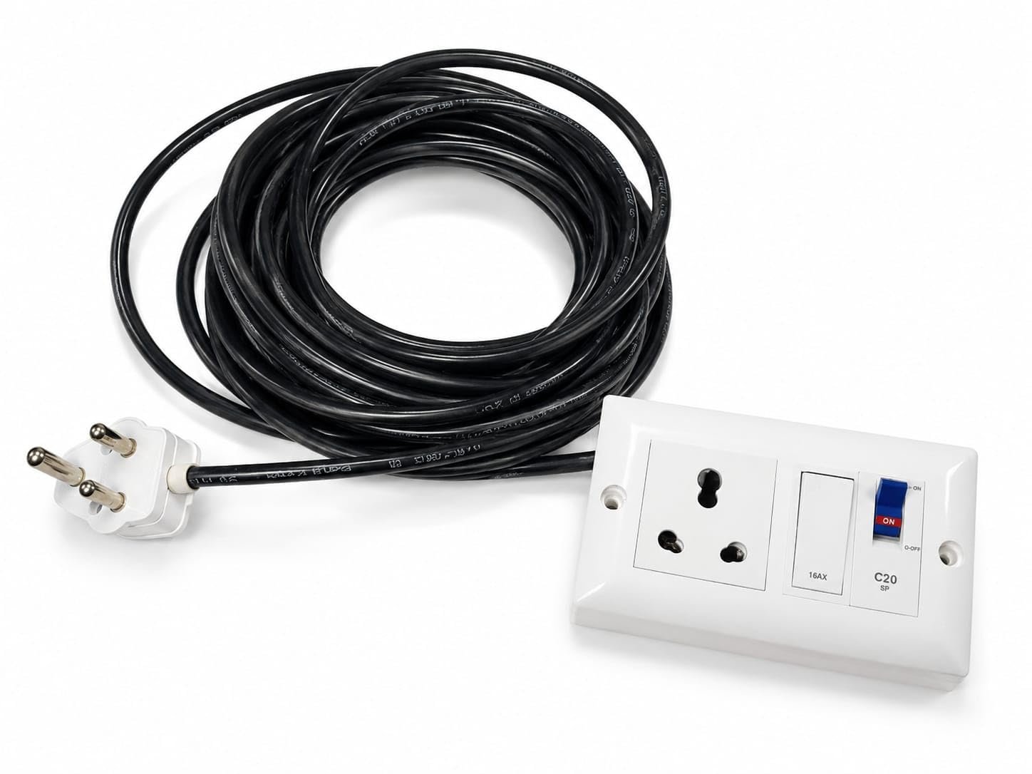 Extension Board with 20A MCB 16A Universal Socket and Switch (10.0, Metres)
