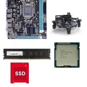 H61 Motherboard Assembled Kit with Processor i5 3470/3570/3330 2.90Ghz-3.80GHz + 8GB DDR3 RAM + CPU Fan+ 128Gb SSD (Windows 10) (2 Year Replacement Warranty)