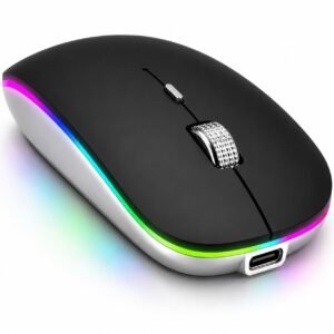 Offbeat Dash Dual Bluetooth 5.1+ 5.0 & 2.4Ghz Wireless, Type-C Rechargeable Silent Click Mouse, Triple Device connectivity Windows, Mac, iOS, Android (Black)
