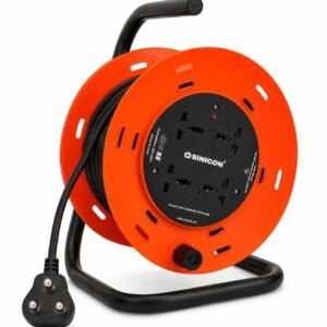 Sinicon EPS Reel Extension Board with 4 Universal Sockets & Trip Switch, Heavy Duty Extension Cable, 240V AC Power Strip for Home, Office & Industrial Use (15Mtr)