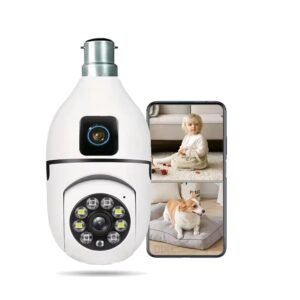 Guard Well 3MP WiFi Light Bulb Camera for Home Indo (Dual Lens Light Camera)