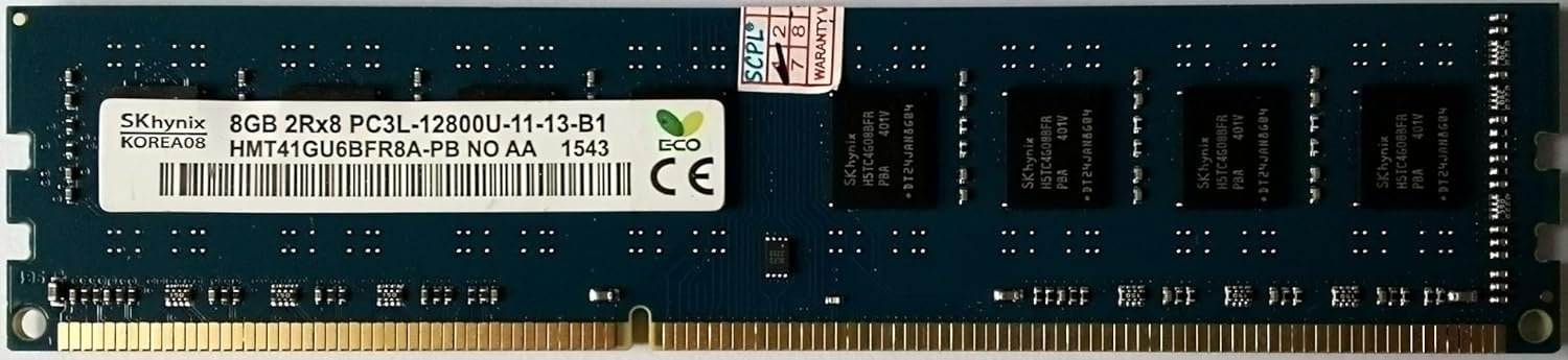 8GB DDR3 RAM 1600MHz PC3L-12800 U-DIMM Dual Rank for Desktop Compatible with S k H y n i x 3 Years Warranty (This RAM is Compatible with ONLY Intel Supports Motherboard (NOT for Laptop)