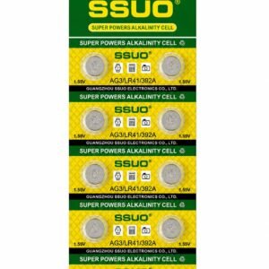 LR41 Battery 1.5V Alkaline Button Cell Coin – AG3 392 SR41 192 Compatible – Long Lasting & Leak Proof – Ideal for Watches, Toys, Calculators, Thermometers & LED Lights – Pack of 10-SSUO