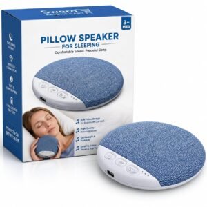 Pillow Speaker for Sleeping, Ultra-Thin Bluetooth Sleep Speaker Under Pillow for Side Sleepers, 7-Day Battery Life, Private Bedtime Audio with Auto-Off Timer, Blue