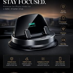 A11 Car Mobile Phone Holder 360 Degree Rotation Automatic Clamping Dashboard Windshield Mount for Smartphones