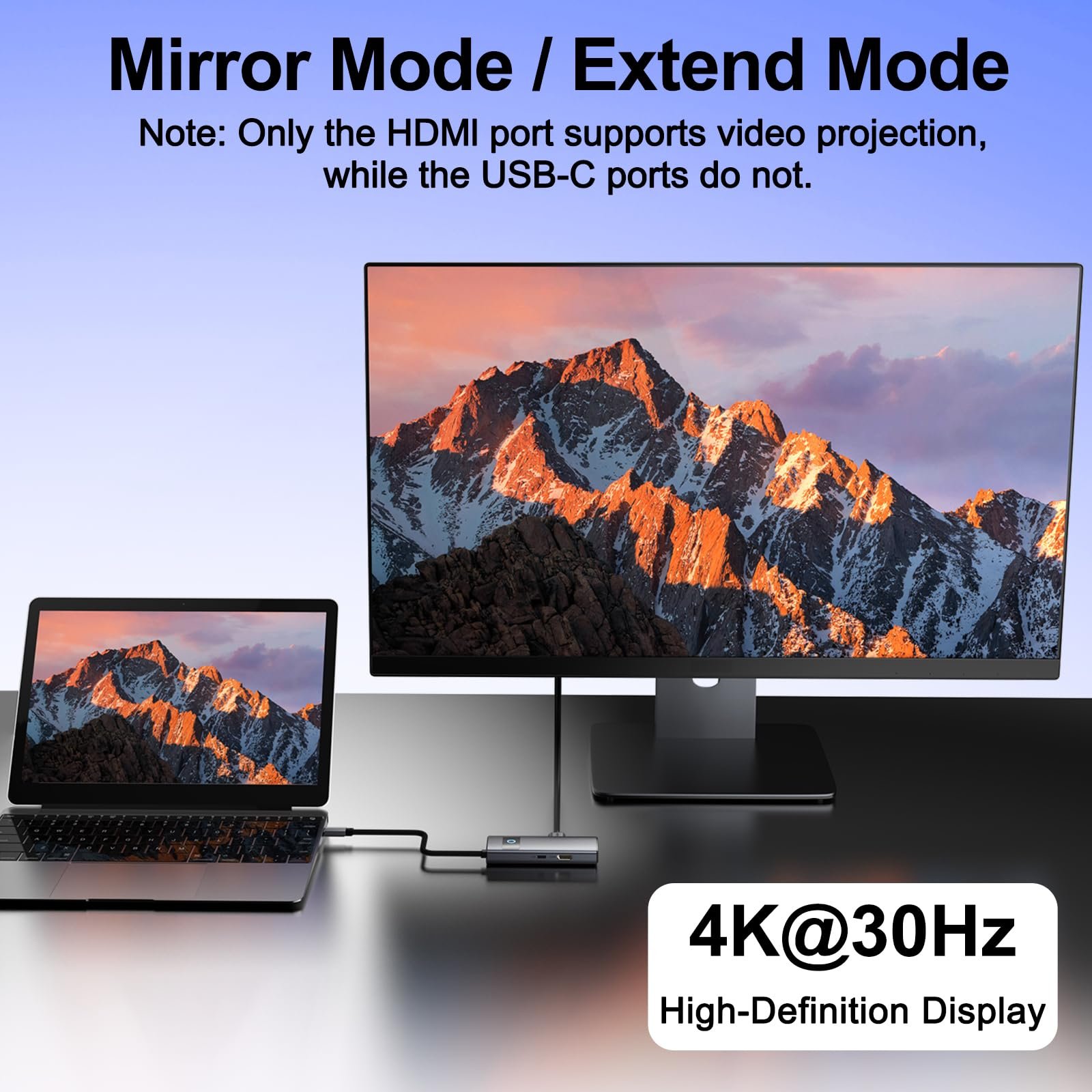 Tobfit 5-in-1 USB-C Hub Multiport Adapter with 4K HDMI, 100W PD Charging, 3 USB Ports | Compatible with MacBook, iPad, iPhone, Windows Laptops & More