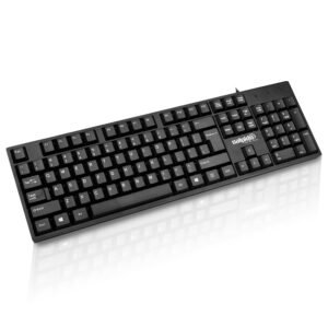 Salpido Wired USB Keyboard, 104 Keys, Ergonomic, for Office & Home Use