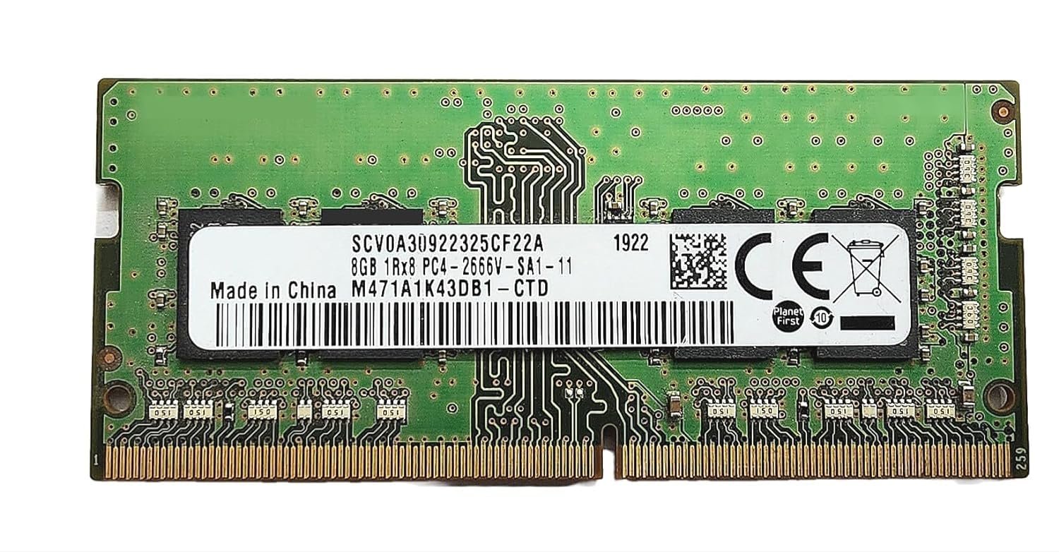 8GB DDR4 2666Mhz PC4-21300 SODIMM 260Pins 1.2v Laptop M471A1K43DB1-CTD Compatible with Samsug Memory Module (3 Year Warranty)