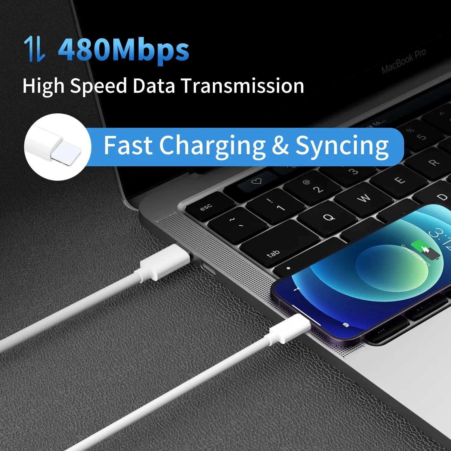 Punnkk 20W PD Fast Charger Adapter with 1 Meter Type-C to C Cable, Compatible with iPhone 16, 16 Plus, 16 Pro, 16 Pro Max, 15, 15 Plus, 15 Pro, 15 Pro Max, Laptop & Other Type-C Devices