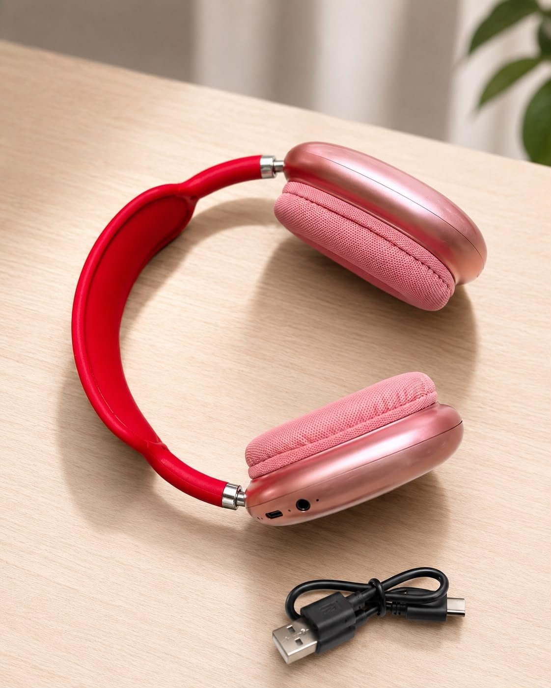 P9 Wireless Bluetooth Over-Ear Headphones in Pink