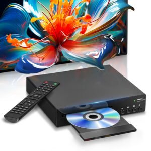 1080P DVD Player for TV, Region Free DVD Player, HDMI/RCA Output, USB