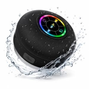 Mini Bluetooth Shower Speaker with LED Lights – Waterproof Portable Wireless Speaker & Suction Cup, IPX4 Water Resistant, Travel, Pool, River Floating, and Outdoor Fun