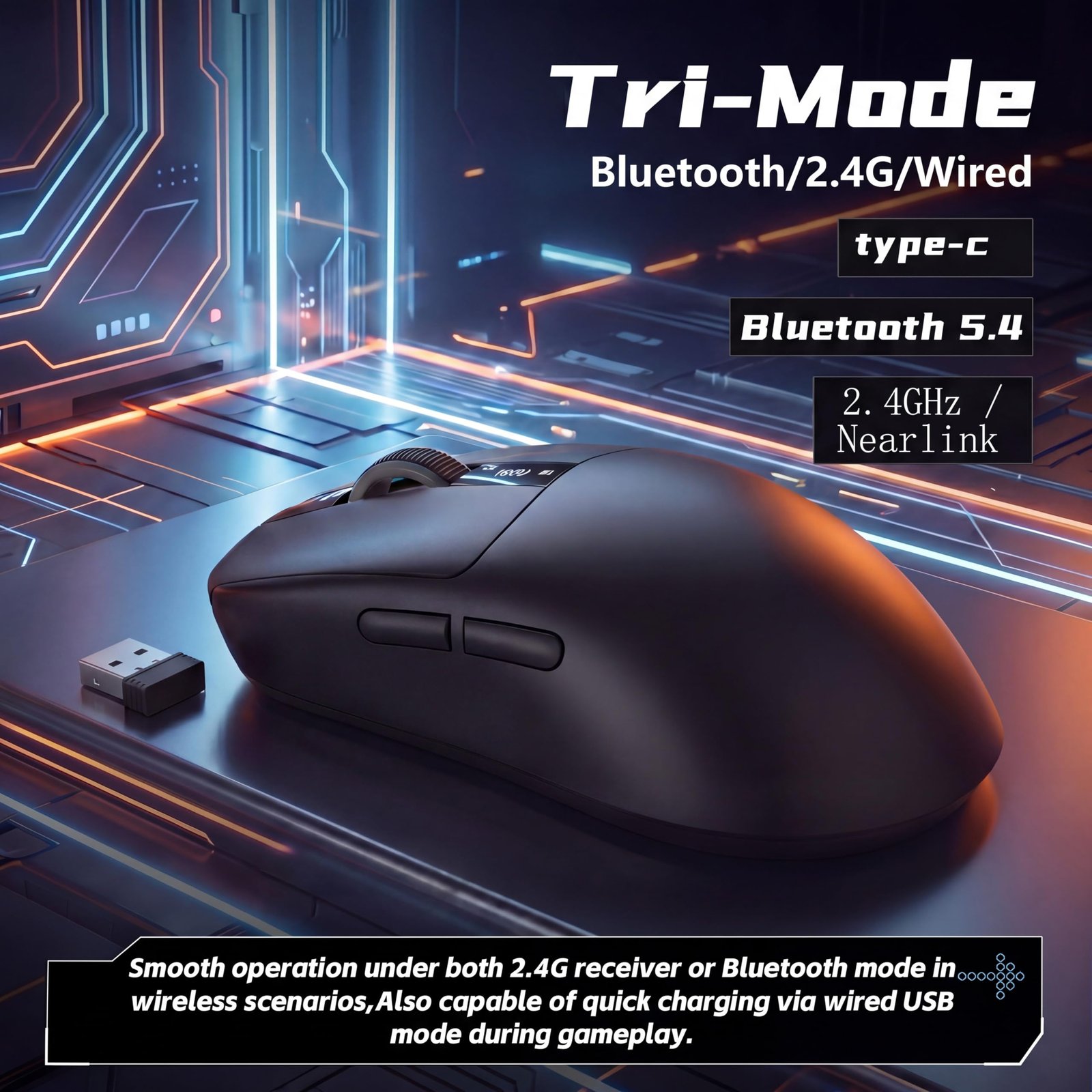 Keymatic Wireless Bluetooth Mouse, 24000DPI Silent Wireless Mice Ultra-Lightweight, LCD Display Driver and RGB Compatible with PC, Mac, Laptop, Tablets