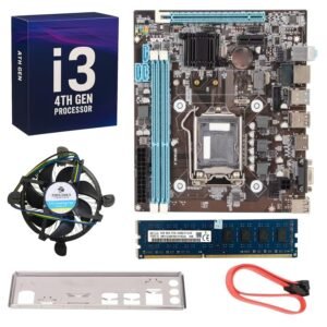 H81 Motherboard + Core i3 4150/4360 4th Gen Processor + 8GB DDR3 1600MHz RAM + CPU Fan | Pre-Assembled & Pre-Tested Kit | for Home & Office PC Upgrade | 1-Year Warranty