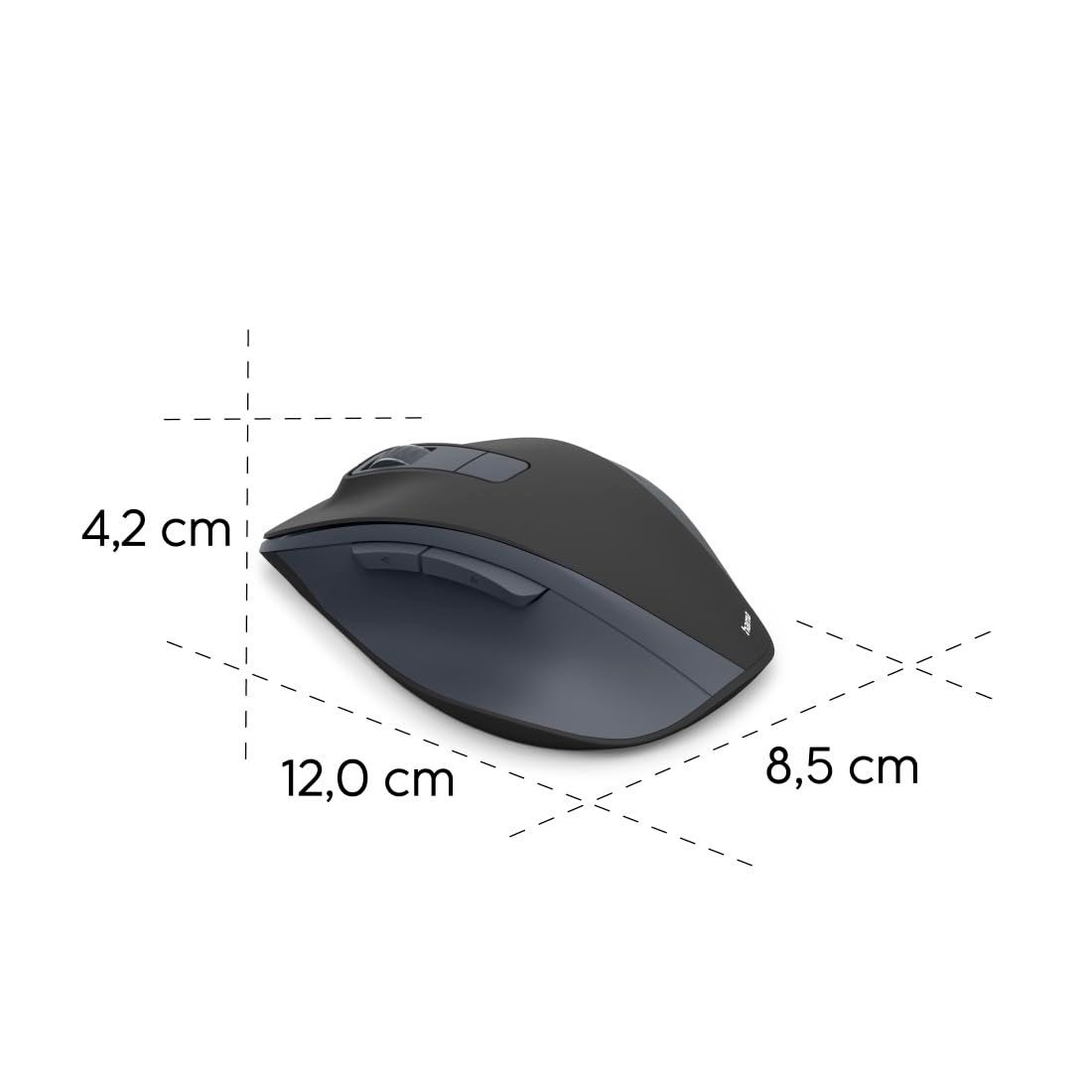Wireless Rechargeable Mouse with Battery, Ergonomic Shape, 6 Buttons, 800/1200/1600 DPI, AI Assistant, 2.4 GHz, Ideal as Computer Mouse, Laptop Mouse, Black