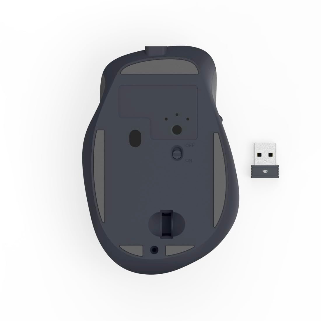 Wireless Rechargeable Mouse with Battery, Ergonomic Shape, 6 Buttons, 800/1200/1600 DPI, AI Assistant, 2.4 GHz, Ideal as Computer Mouse, Laptop Mouse, Black