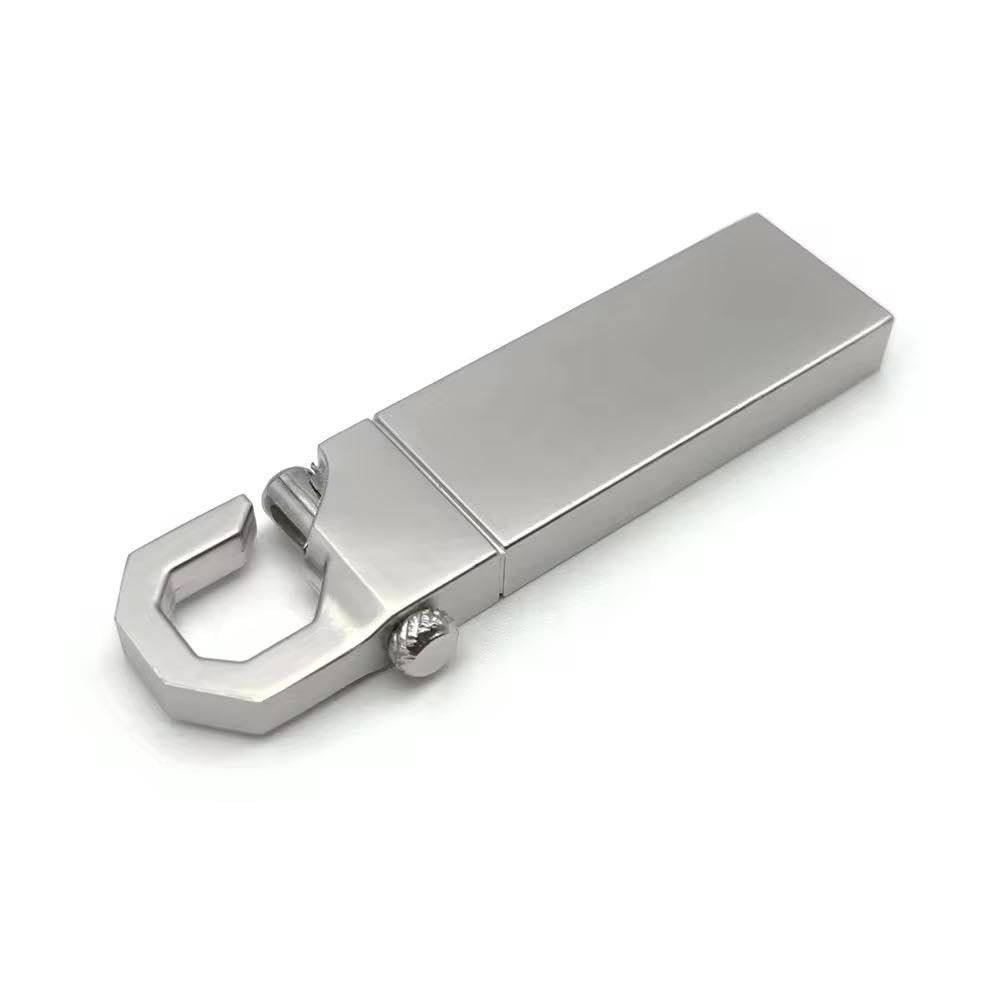 CleverlyGifted® 16GB Metal USB Flash Drive with Hook Design | Silver | Compact Portable Pen Drive for Laptop, PC, Car Audio | USB 2.0, Speed up to 10Mbps