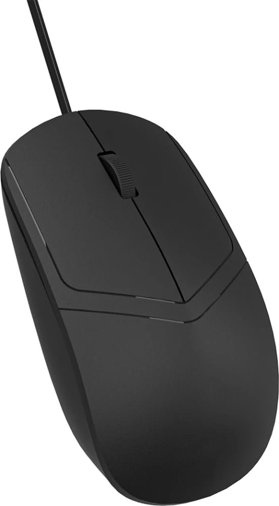 Wired Computer Mouse, 1800 DPI, 1.8 Metre Cable, Black