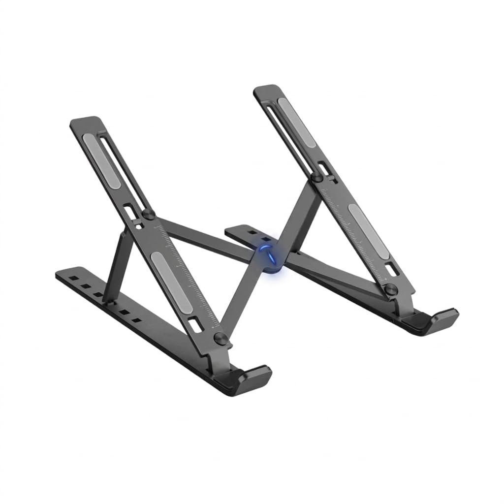 FBT 7 Angles Adjustable Aluminum Ergonomic Foldable and Portable Tabletop Laptop/Desktop Riser Stand Holder Compatible for MacBook, HP, Dell, Lenovo & All Other Notebook for Home use and Office use
