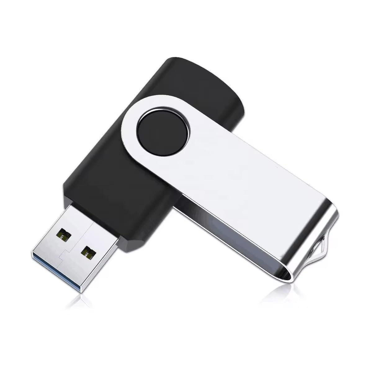 CleverlyGifted® 4GB | Swivel USB Flash Drive, Black and Silver, Portable Data Storage Device, 2.0, Speed Upto 10 mbps,1Pc