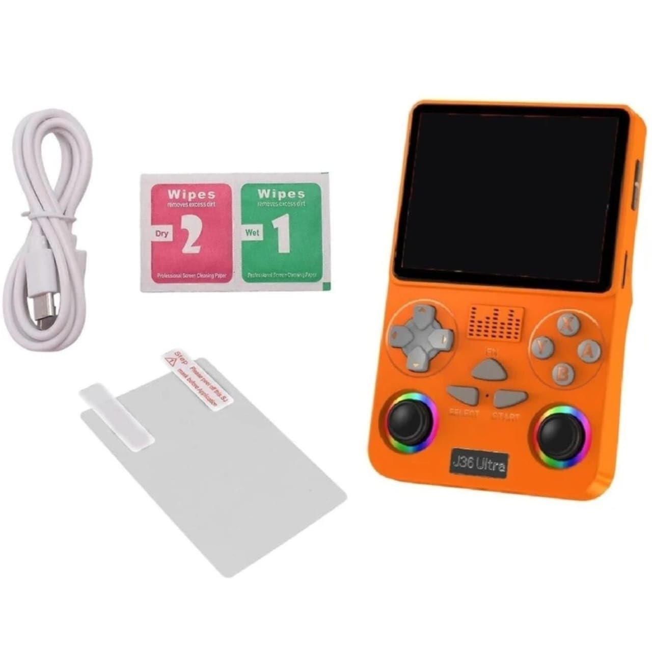 J36 Ultra Handheld Game Console 64GB | Transparent Random Color | RGB Joysticks | Online Multiplayer | Portable Retro Gaming Device
