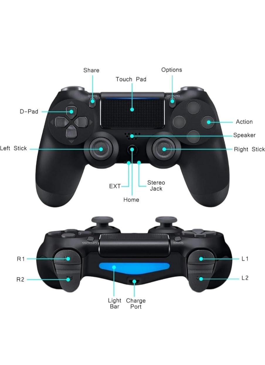 Ps Controller ps Wireless Controller Compatible with Ps-4 Slim/Pro, Pc/Android/Laptop Controller (Black)