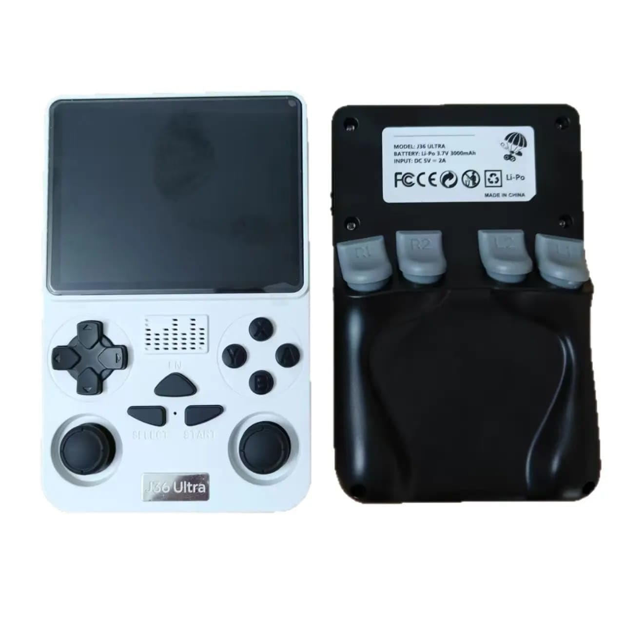 J36 Ultra Handheld Game Console 64GB | Transparent Random Color | RGB Joysticks | Online Multiplayer | Portable Retro Gaming Device