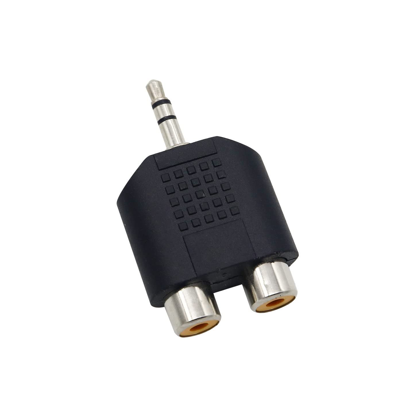 Single 3.5mm male to 2 RCA female dual splitter interface audio connector pack of 1pcs
