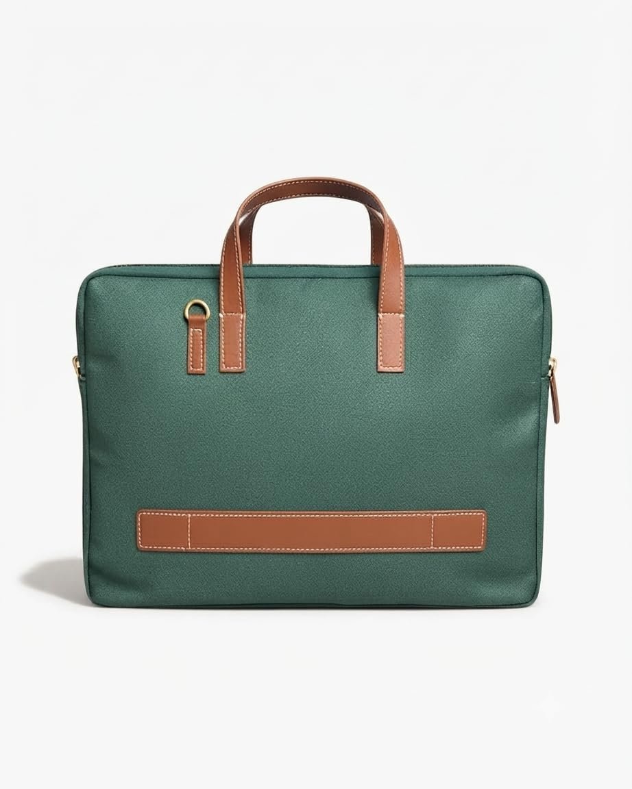 Elegant Green Jute Laptop Sleeve
