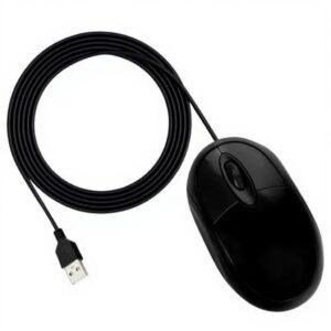 USB Optical Mouse, Black, Wired Computer Mouse with Long Cable, Ergonomic Design for Desktop PC and Laptop