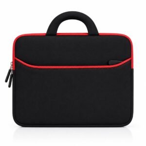 Laptop Sleeve Bag for 14 Inch Laptop | Neoprene Laptop Carrying Case with Handle & Front Zipper Pocket | Protective Computer Bag for Office, College & Travel | Black